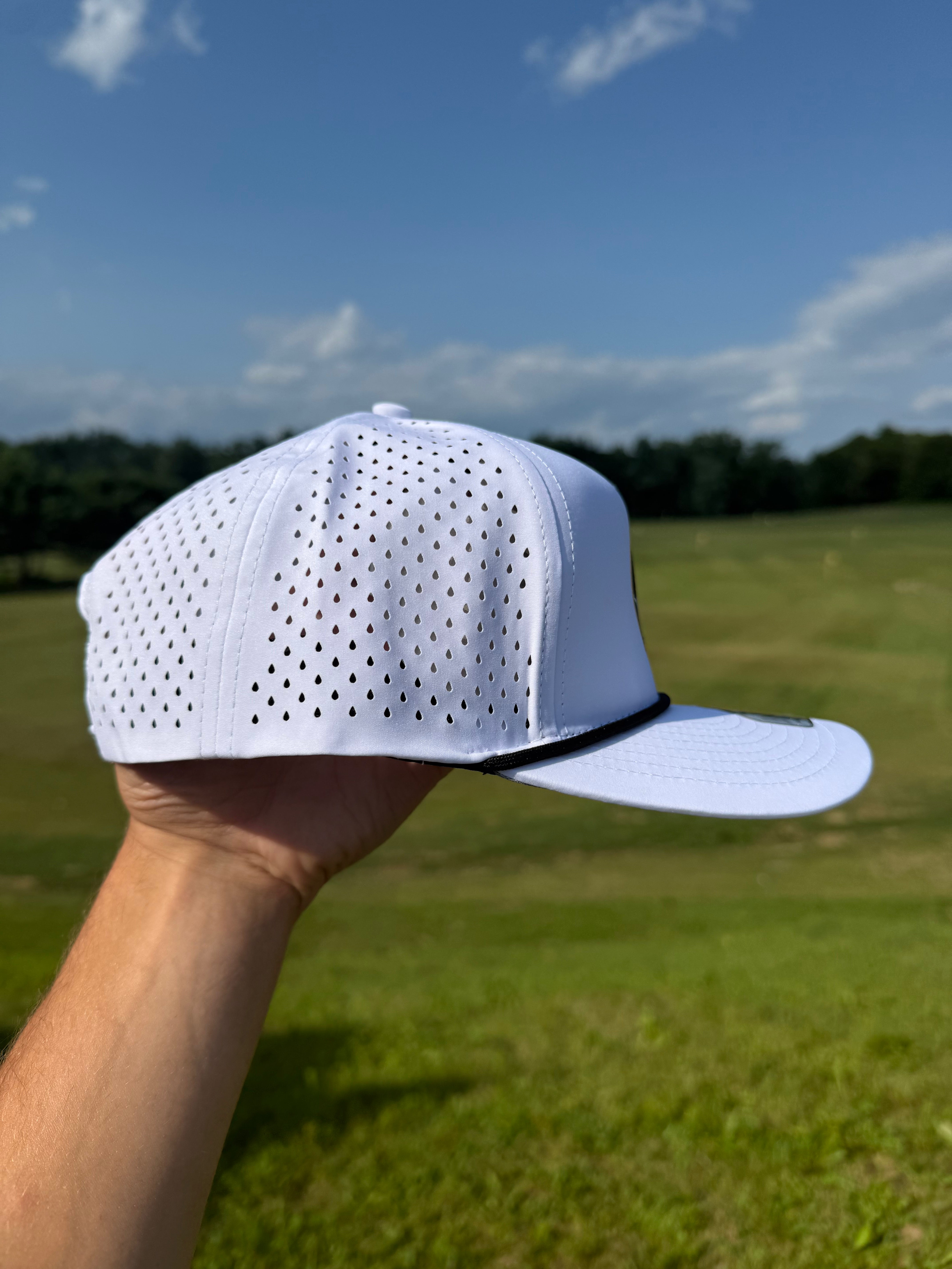 White / Black Richardson 355 Laser Perf Rope Cap