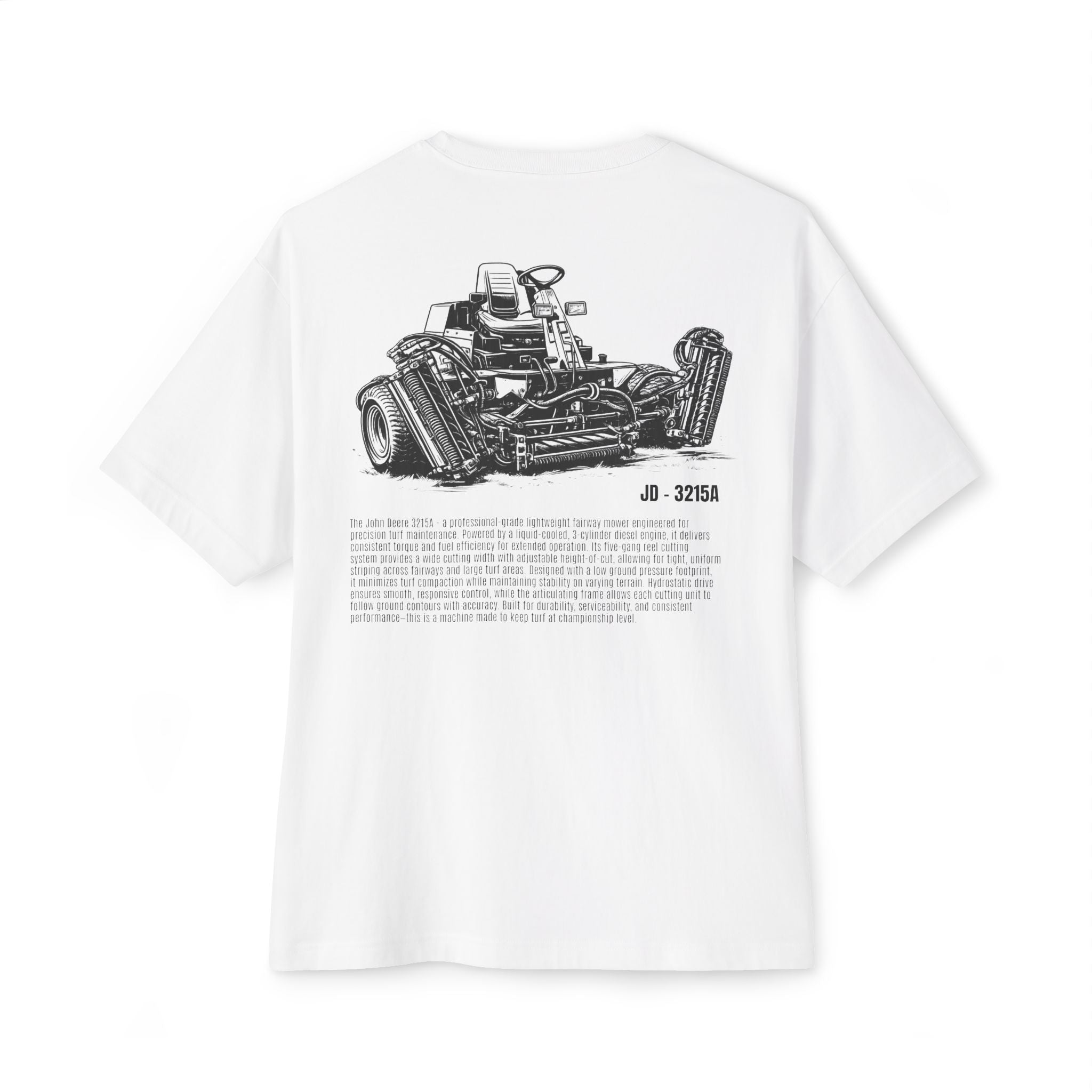 JD 3215 | Box Tee | Vintage Lawnmower Graphic