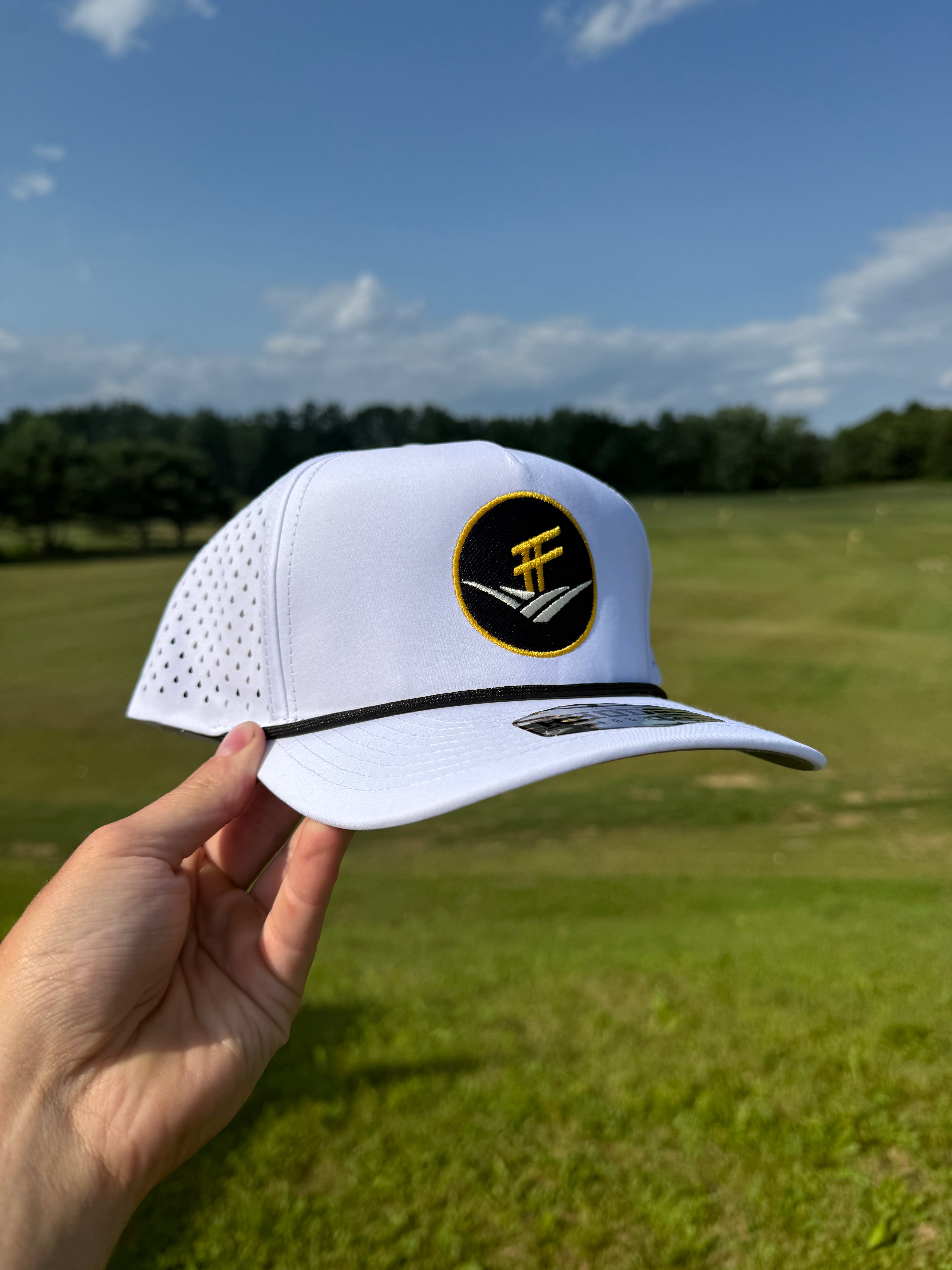 White / Black Richardson 355 Laser Perf Rope Cap